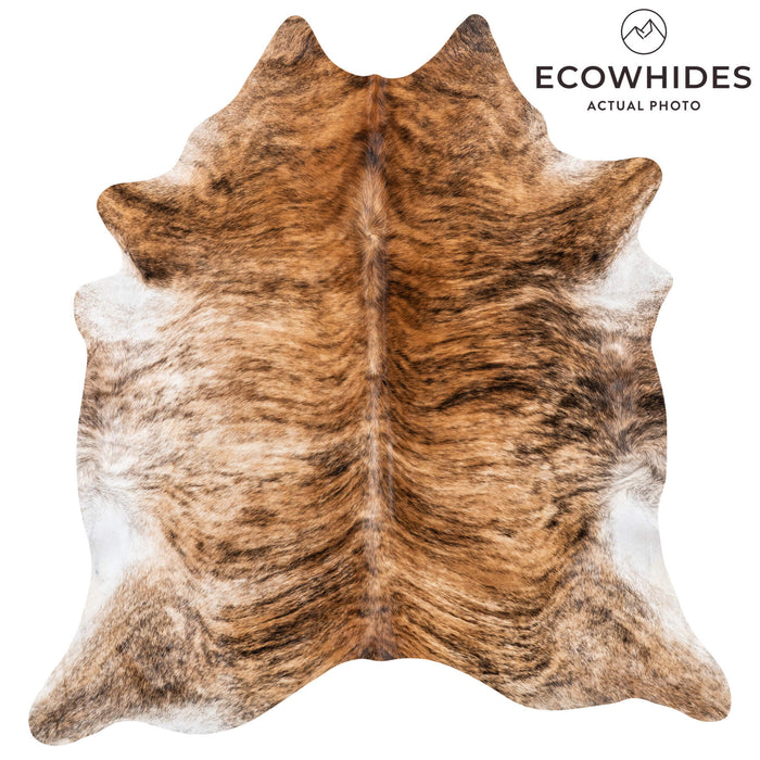 Brazilian Brindle Cowhide Rug Size 7'7" L x 7'2" W 7970
