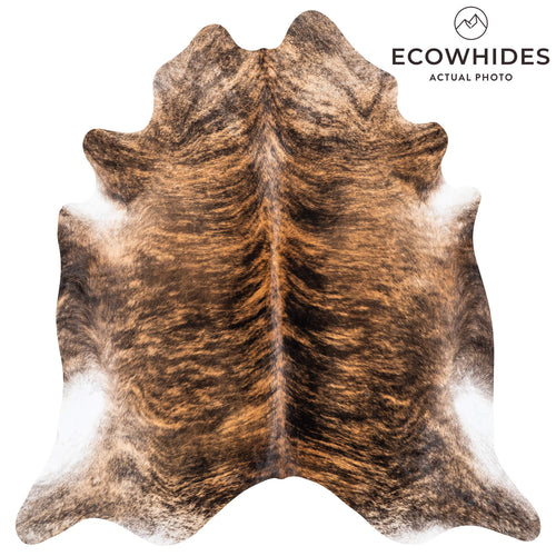 Brazilian Brindle Cowhide Rug Size 7'6" L x 7'3" W 7971