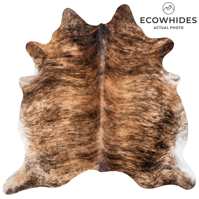 Brazilian Brindle Cowhide Rug Size 7'4" L x 7'3" W 7977