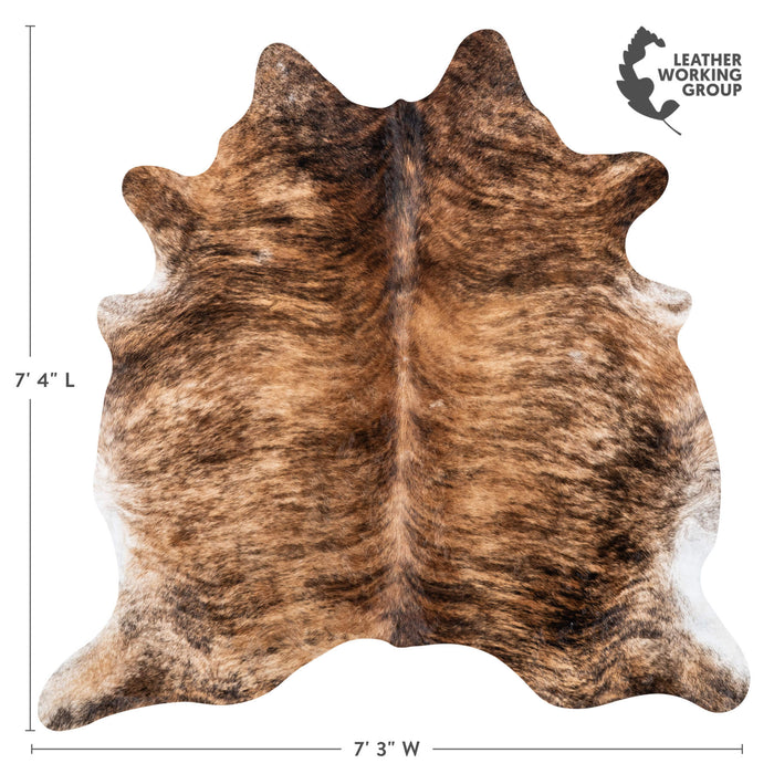 Brazilian Brindle Cowhide Rug Size 7'4" L x 7'3" W 7977