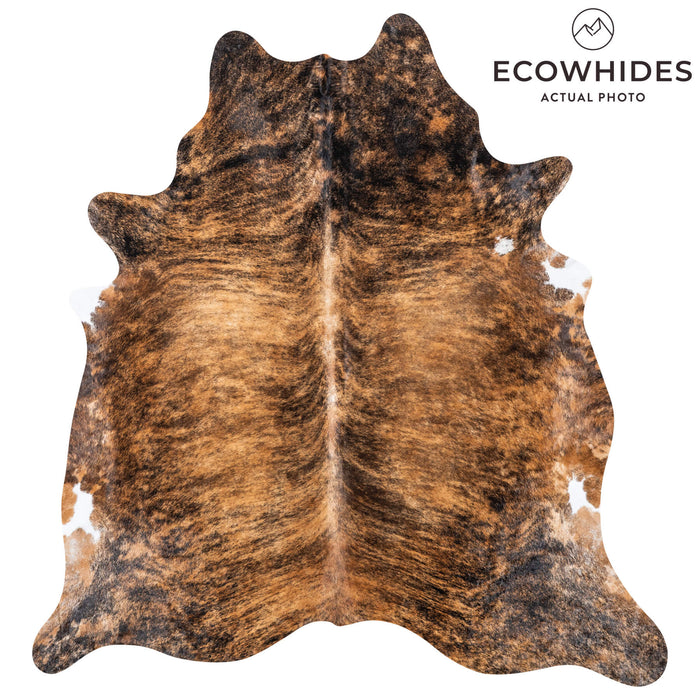 Brazilian Brindle Cowhide Rug Size 7'5" L x 7'0" W 7978