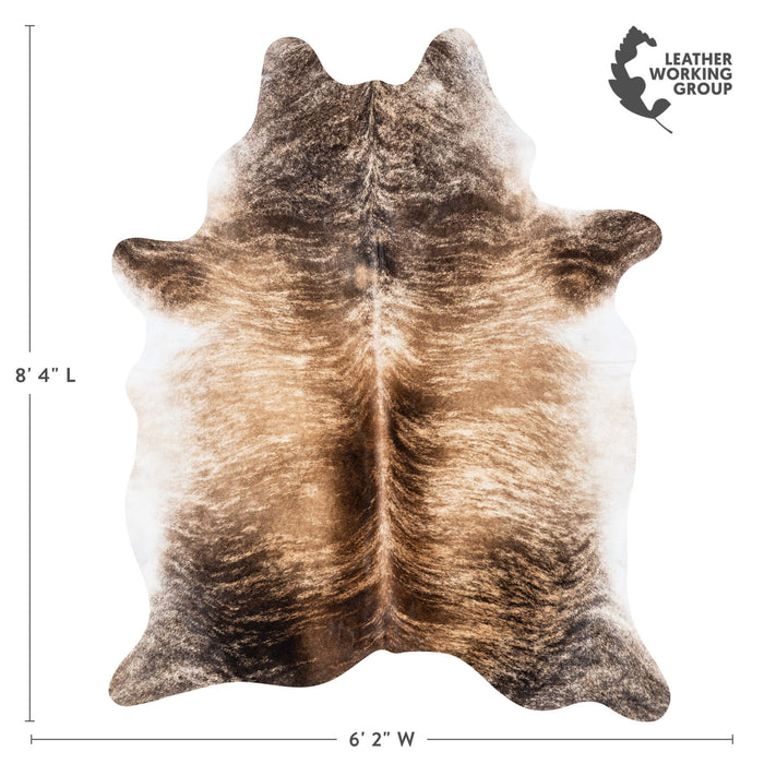 Brazilian Brindle Cowhide Rug Size 8'4" L x 6'2" W 7979