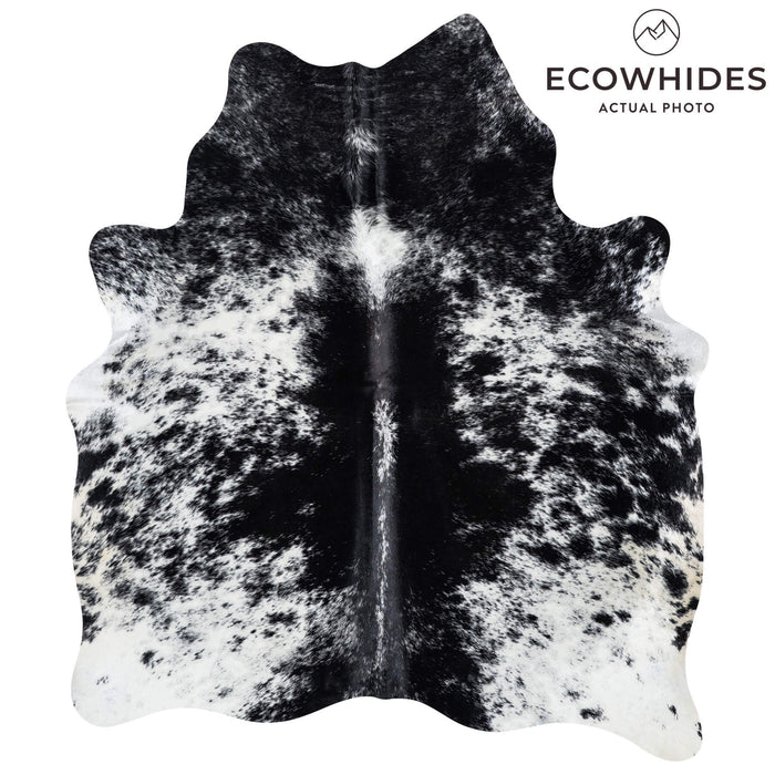 Brazilian Black Salt and Pepper Cowhide Rug Size 6'3" L x 5'4" W 7993