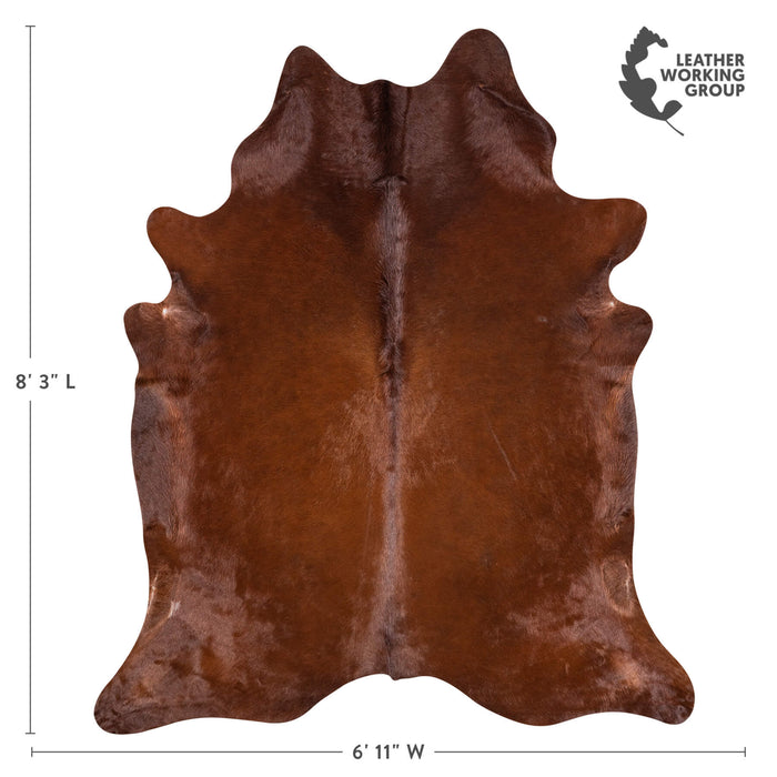 Brazilian Brown Cowhide Rug Size 8'3" L x 6'11" W 8036