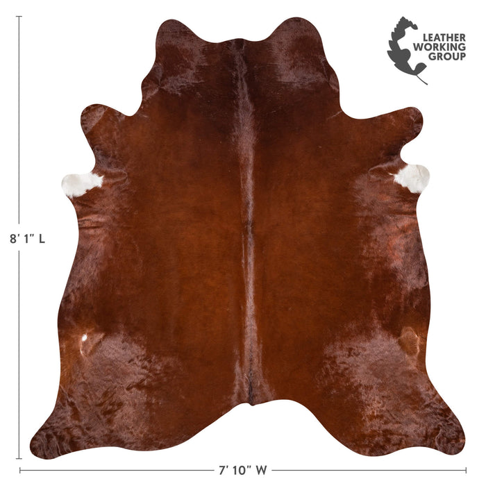 Brazilian Brown Cowhide Rug Size 8'1" L x 7'10" W 8037