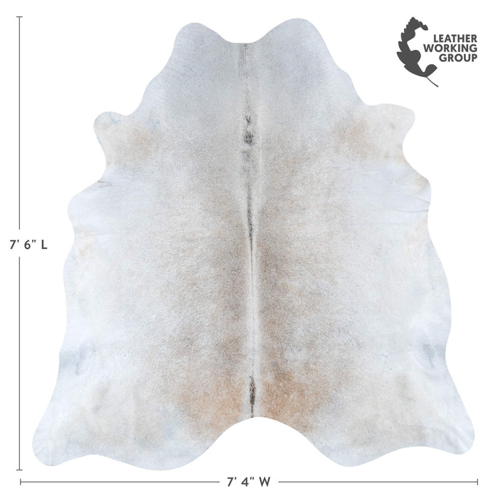 Brazilian Grey Palomino Cowhide Rug Size 7'6" L x 7'4" W 8048
