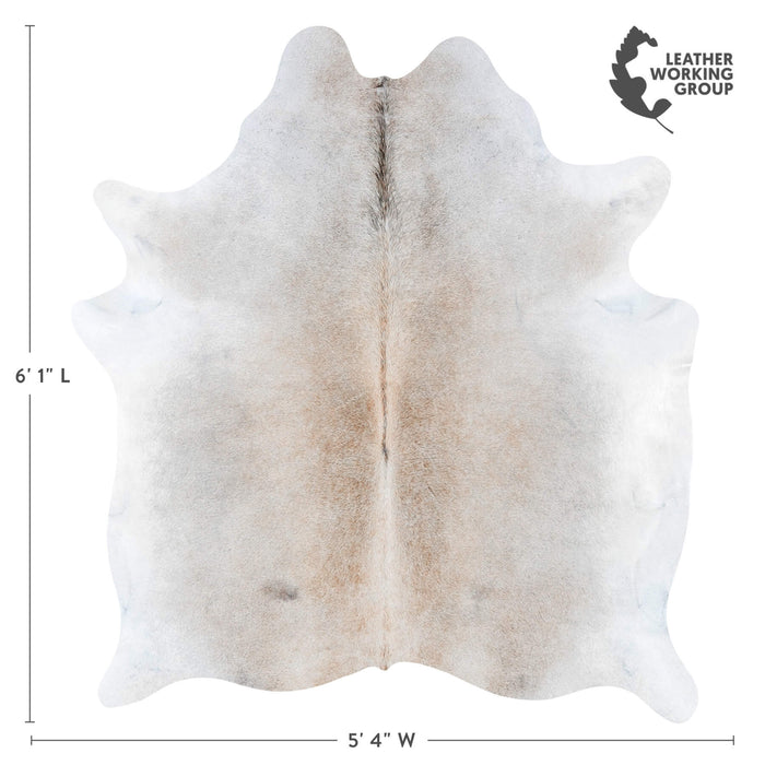 Brazilian Grey Palomino Cowhide Rug Size 6'1" L x 5'4" W 8055