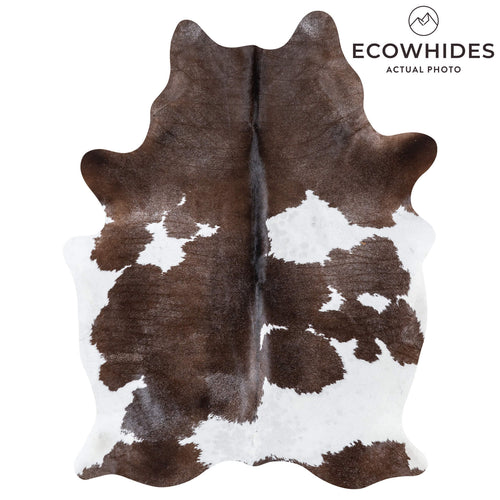 Brazilian Chocolate and White Cowhide Rug Size 7'1" L x 5'2" W 8064