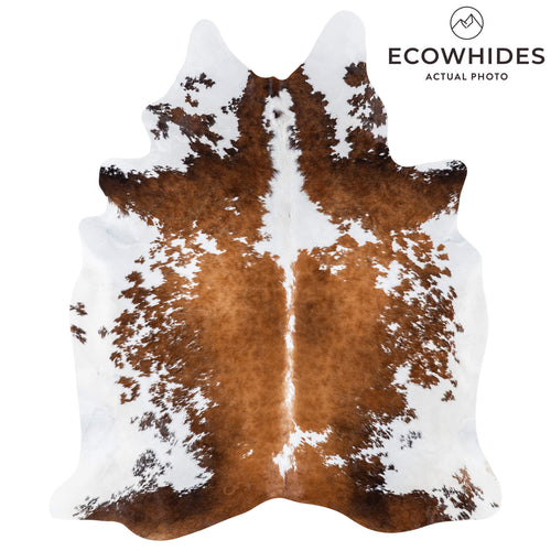 Brazilian Chocolate and White Cowhide Rug Size 6'7" L x 5'7" W 8066