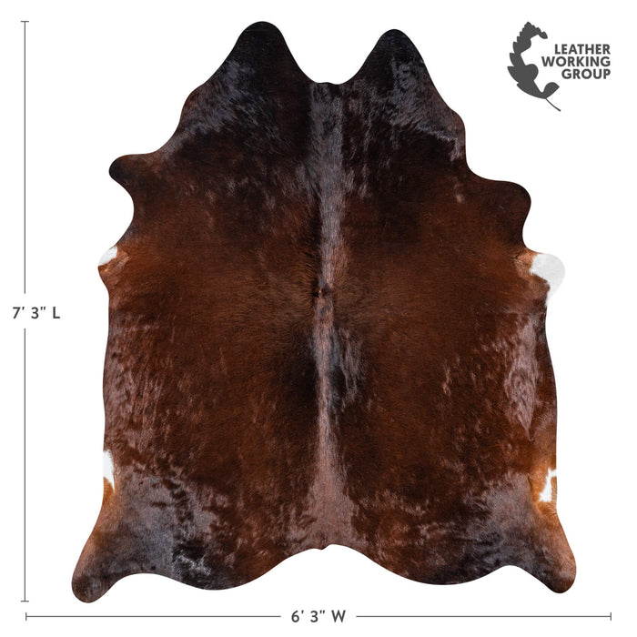 Brazilian Mahogany Cowhide Rug Size 7'3" L x 6'3" W 8087