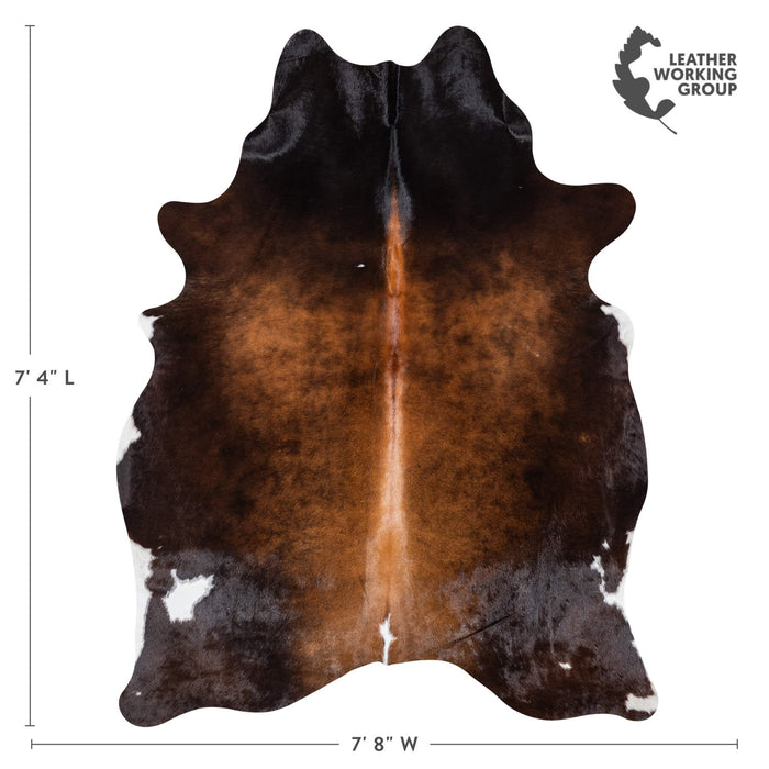 Brazilian Mahogany Cowhide Rug Size 7'4" L x 5'8" W 8090