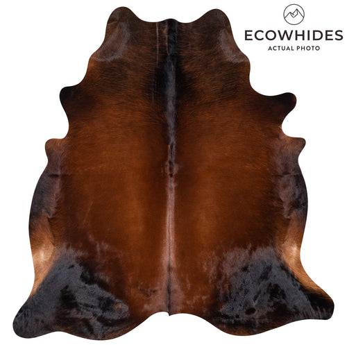 Brazilian Mahogany Cowhide Rug Size 7'2" L x 6'7" W 8091