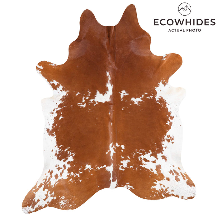 Brazilian Brown and White Cowhide Rug Size 8'6" L x 7'0" W 8309