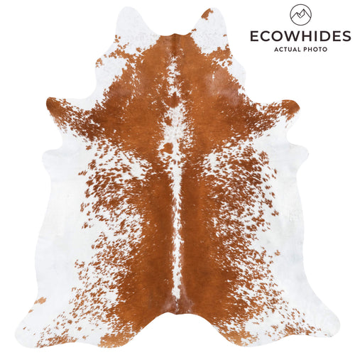 Brazilian Brown and White Cowhide Rug Size 8'0" L x 7'4" W 8313