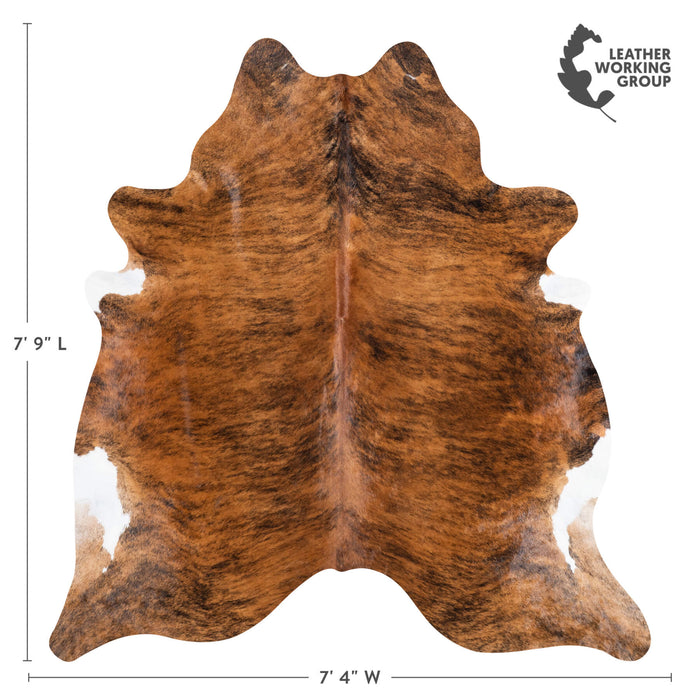 Brazilian Brindle Cowhide Rug Size 7'9" L x 7'4" W 8326