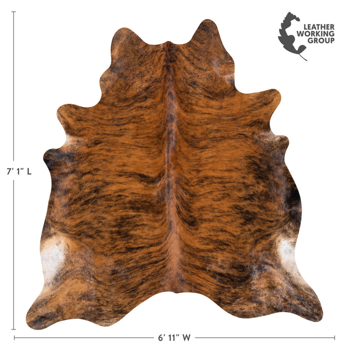 Brazilian Brindle Cowhide Rug Size 7'1" L x 6'11" W 8328