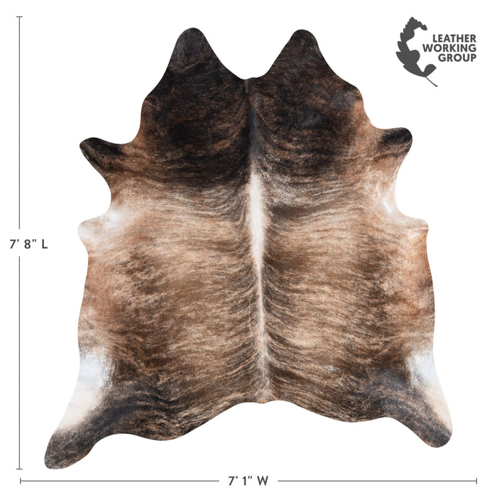 Brazilian Brindle Cowhide Rug Size 7'8" L x 7'1" W 8329