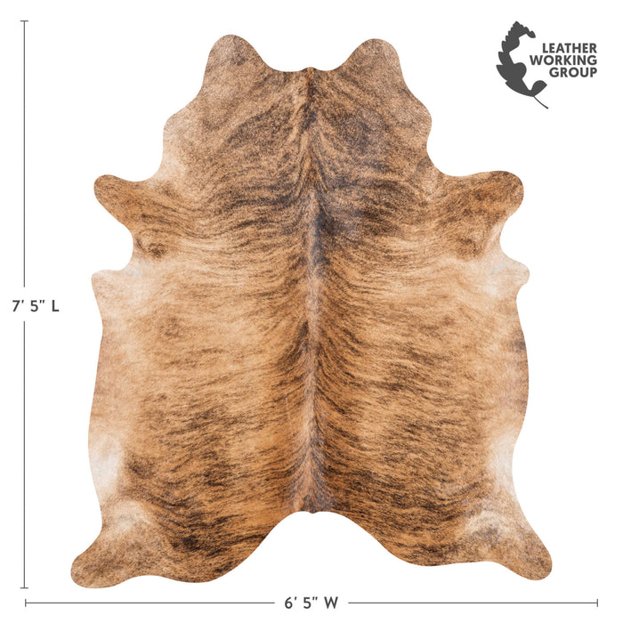 Brazilian Brindle Cowhide Rug Size 7'5" L x 6'5" W 8330