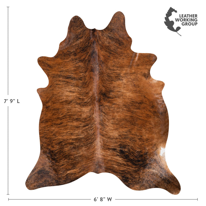 Brazilian Brindle Cowhide Rug Size 7'9" L x 6'8" W 8333
