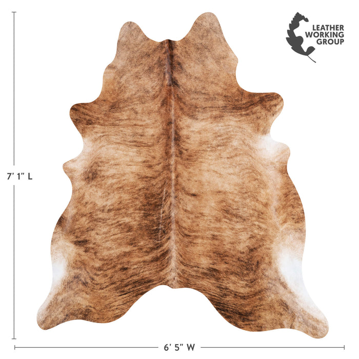 Brazilian Brindle Cowhide Rug Size 7'1" L x 6'5" W 8334