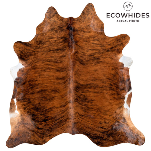 Brazilian Brindle Cowhide Rug Size 7'0" L x 6'8" W 8341
