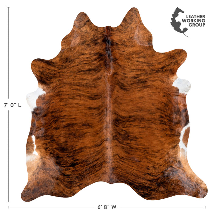 Brazilian Brindle Cowhide Rug Size 7'0" L x 6'8" W 8341