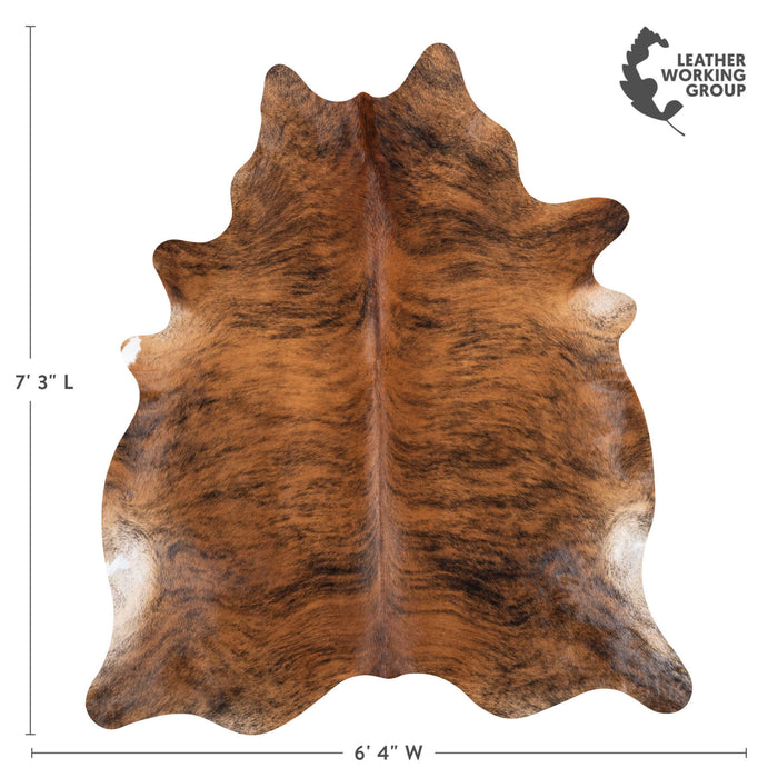 Brazilian Brindle Cowhide Rug Size 7'3" L x 6'4" W 8342