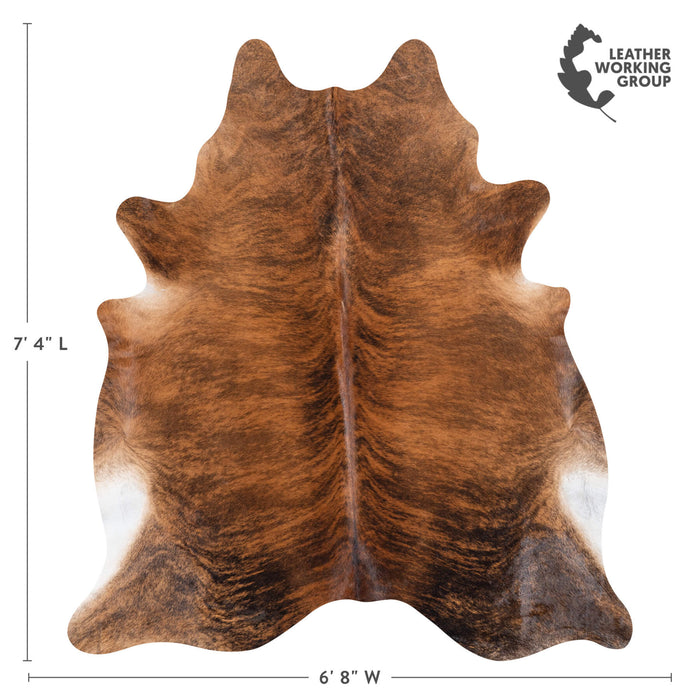Brazilian Brindle Cowhide Rug Size 7'4" L x 6'8" W 8343