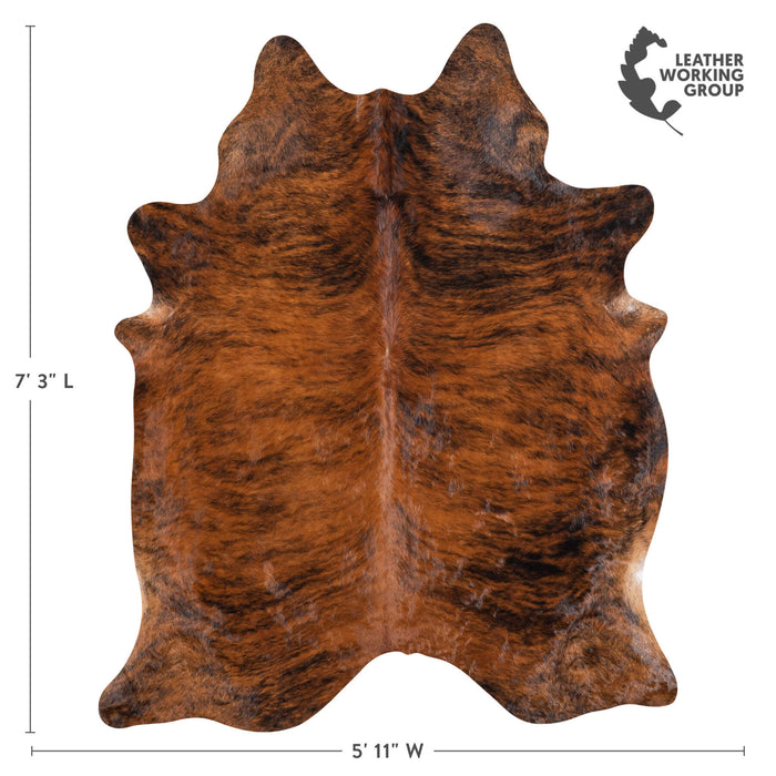 Brazilian Brindle Cowhide Rug Size 7'3" L x 5'11" W 8345