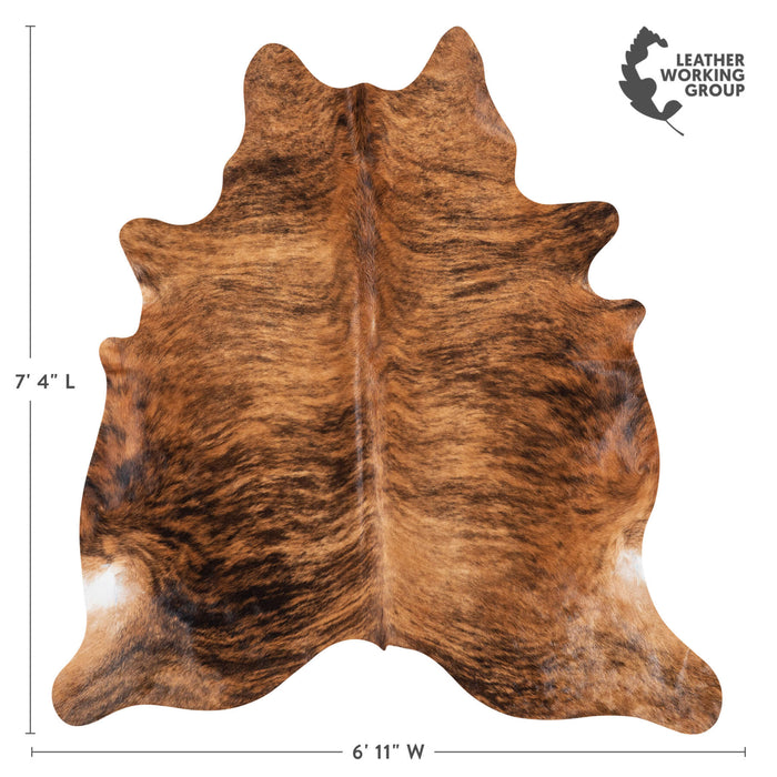 Brazilian Brindle Cowhide Rug Size 7'4" L x 6'11" W 8346
