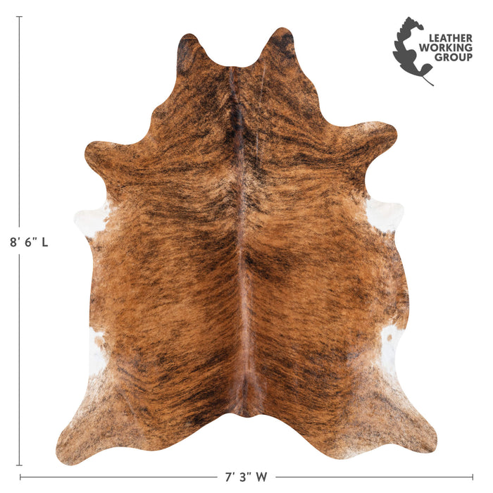 Brazilian Brindle Cowhide Rug Size 8'6" L x 7'3" W 8348