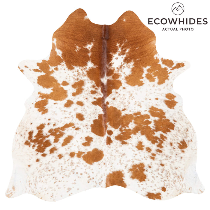 Brazilian Brown and White Cowhide Rug Size 6'1" L x 6'3" W 8358