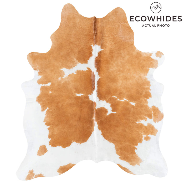 Brazilian Brown and White Cowhide Rug Size 6'10" L x 5'9" W 8360