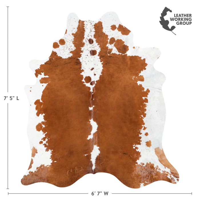 Brazilian Hereford Cowhide Rug Size 7'5" L x 6'7" W 8373