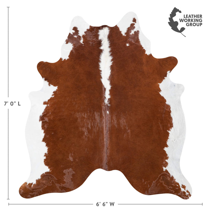 Brazilian Hereford Cowhide Rug Size 7'0" L x 6'6" W 8377