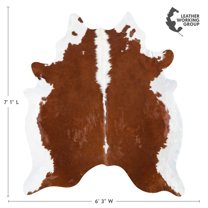 Brazilian Hereford Cowhide Rug Size 7'1" L x 6'3" W 8379