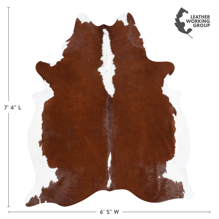 Brazilian Hereford Cowhide Rug Size 7'4" L x 6'5" W 8381