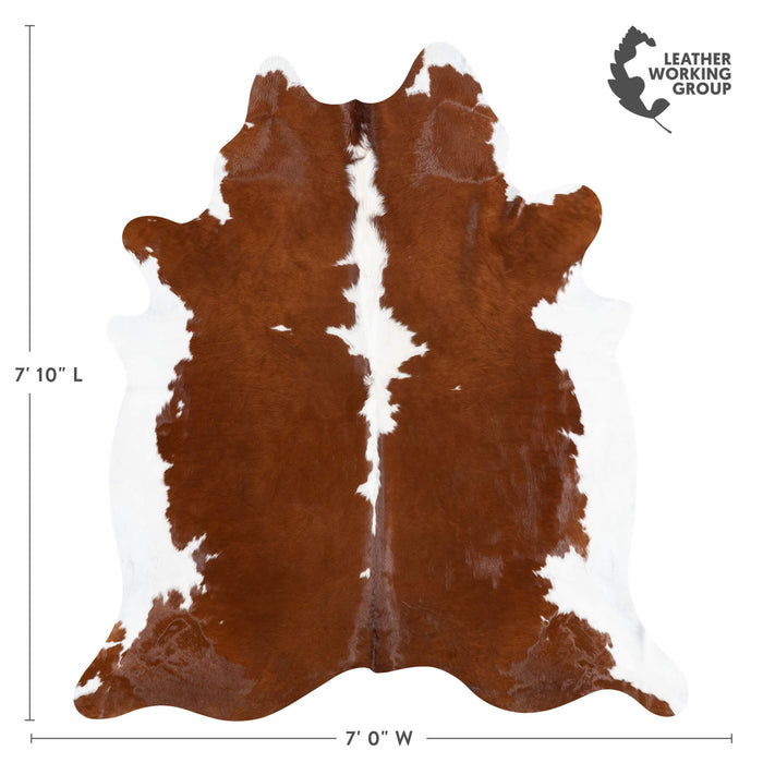 Brazilian Hereford Cowhide Rug Size 7'10" L x 7'0" W 8382