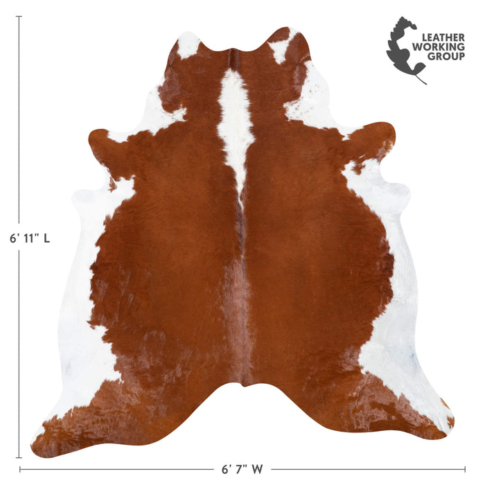 Brazilian Hereford Cowhide Rug Size 6'11" L x 6'7" W 8390