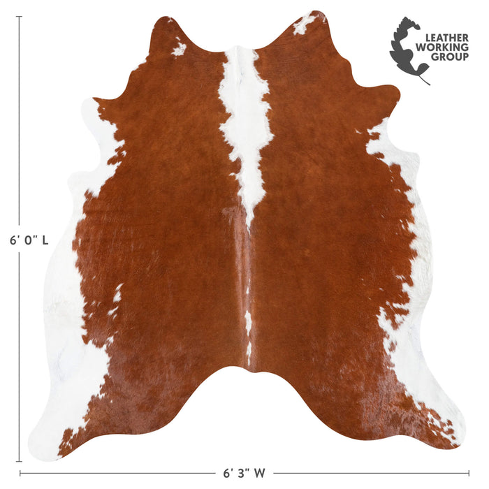 Brazilian Hereford Cowhide Rug Size 6'0" L x 6'3" W 8395
