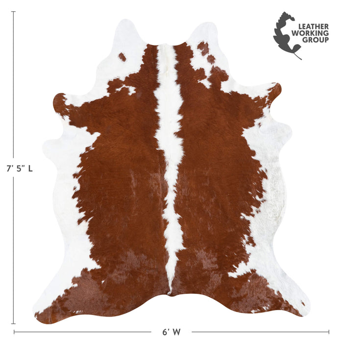 Brazilian Hereford Cowhide Rug Size 7'5" L x 6'" W 8396