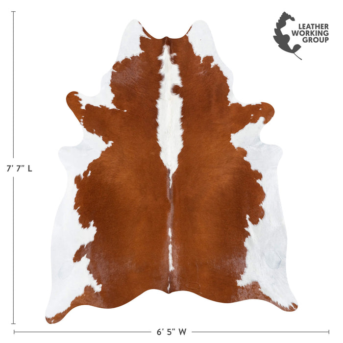 Brazilian Hereford Cowhide Rug Size 7'7" L x 6'5" W 8398