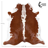 Brazilian Hereford Cowhide Rug Size 7'1" L x 6'11" W 8399