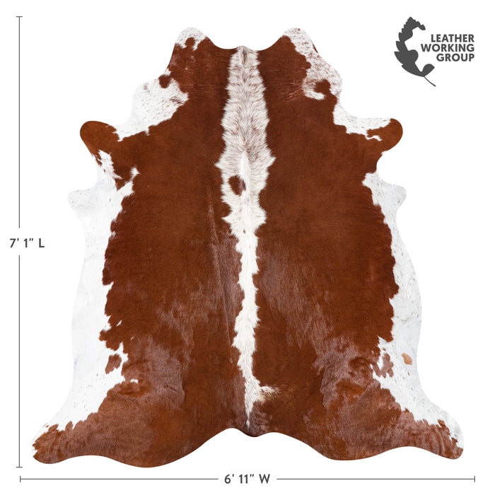 Brazilian Hereford Cowhide Rug Size 7'1" L x 6'11" W 8399