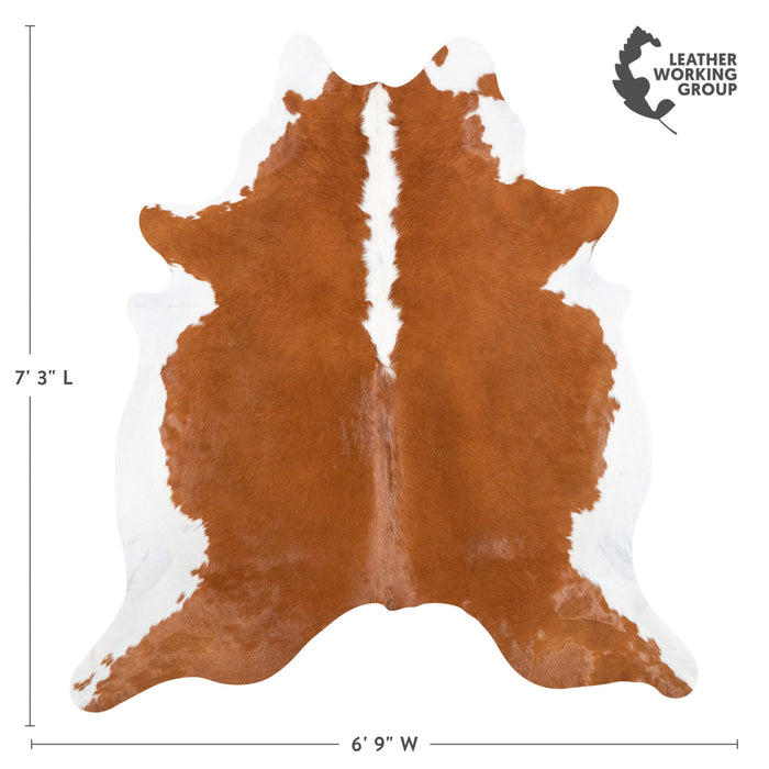 Brazilian Hereford Cowhide Rug Size 7'3" L x 6'9" W 8402