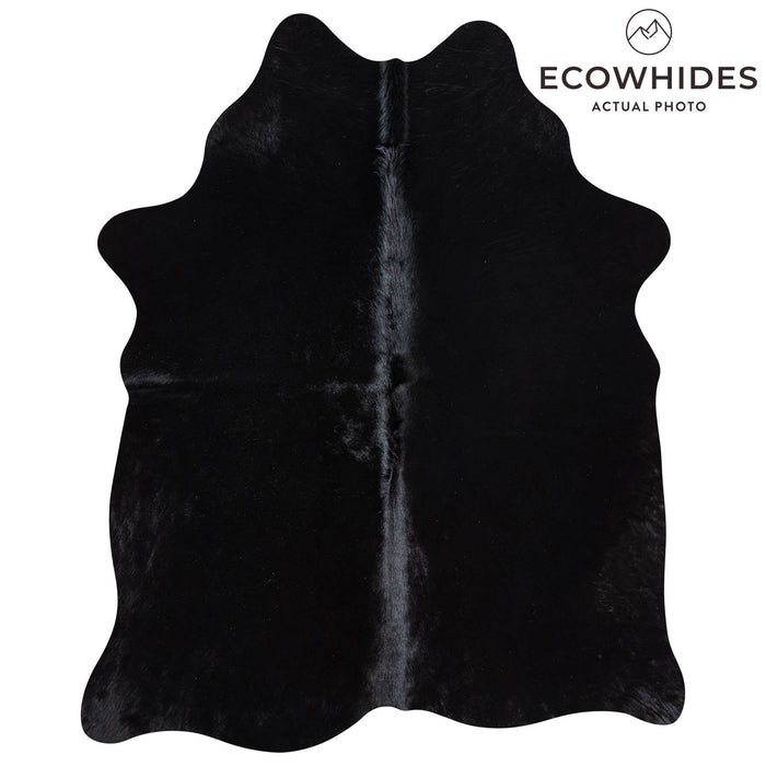 Brazilian Solid Black Cowhide Rug Size 6'0" L x 4'10" W 8452