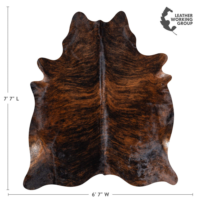 Brazilian Brindle Cowhide Rug Size 7'7" L x 6'7" W 8471