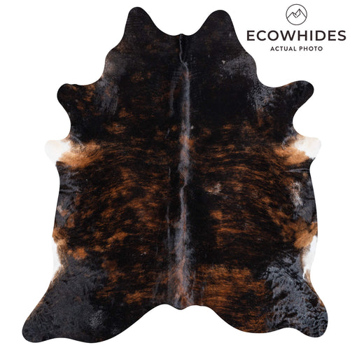 Brazilian Dark Brindle Cowhide Rug Size 7'8" L x 6'9" W 8473