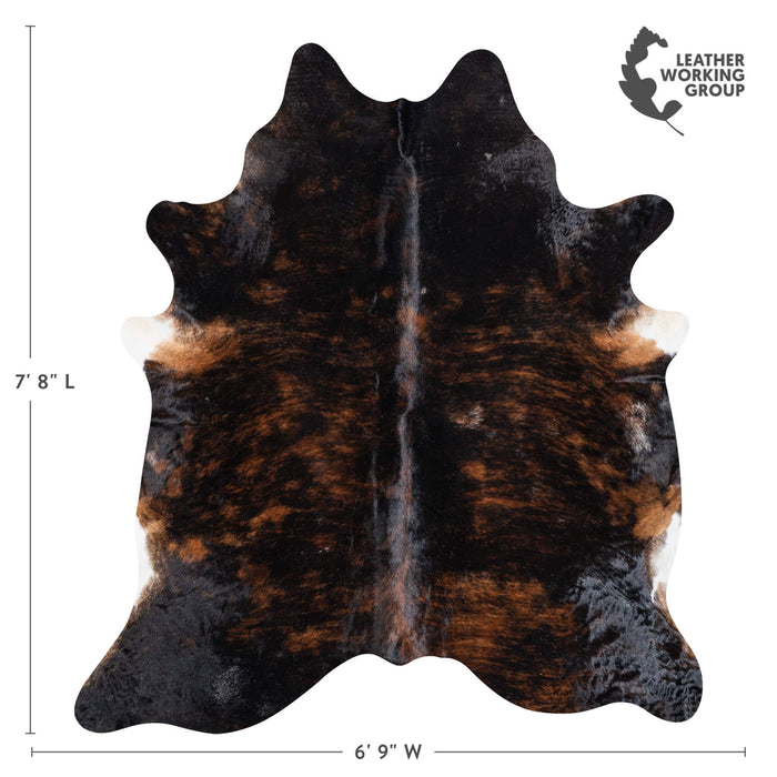 Brazilian Dark Brindle Cowhide Rug Size 7'8" L x 6'9" W 8473