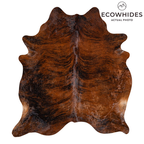 Brazilian Brindle Cowhide Rug Size 7'5" L x 6'7" W 8475